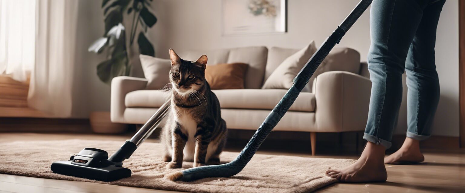 Maintenance of a cat pole being done